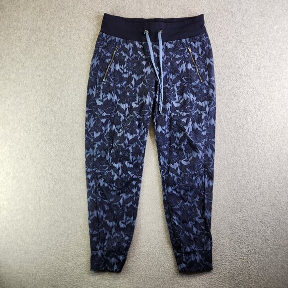 Athleta Pants Womens 6 Blue Floral Trekkie North Printed Jogger Ripstop Gorp - Picture 1 of 12
